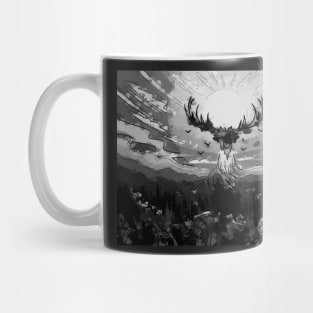 Gray Animal and flowers Mug